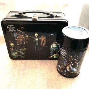1990's Necco "Nightmare Before Christmas" metal lunchbox with thermos